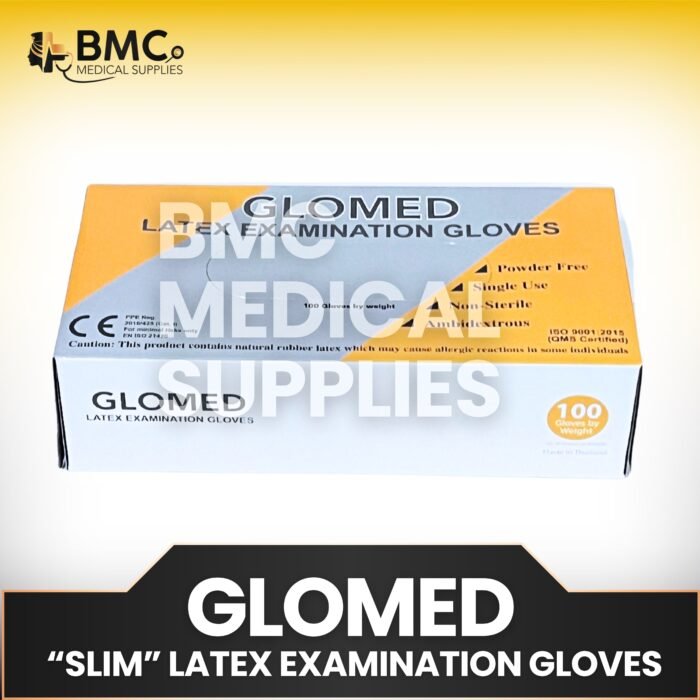 Glomed Slim Latex Examination Gloves (Sold Per Box)