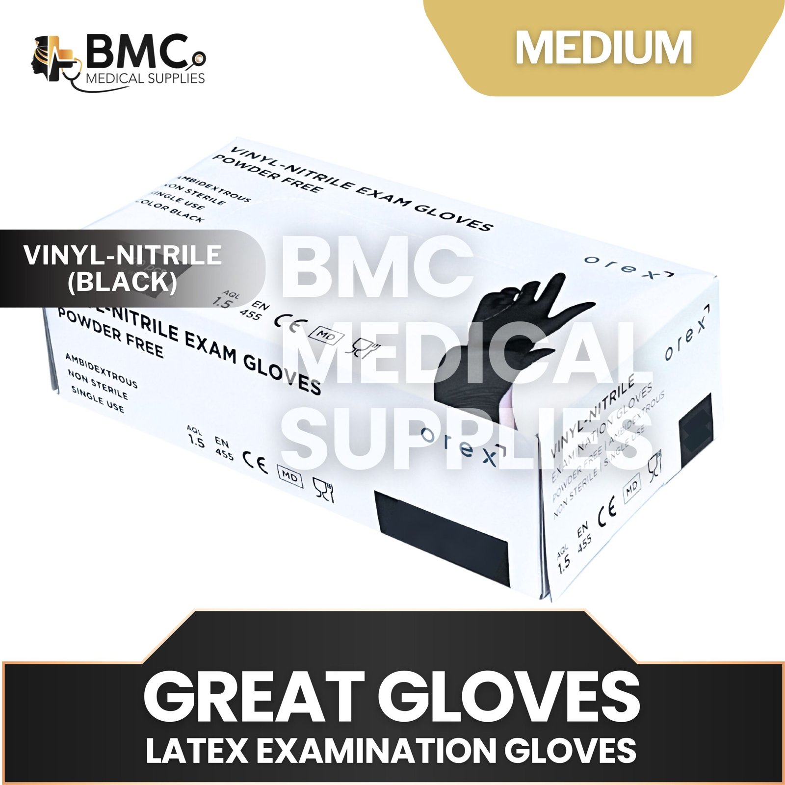 Orex Vinyl Nitrile Black Gloves (Sold Per Box - 100pcs) - Image 5