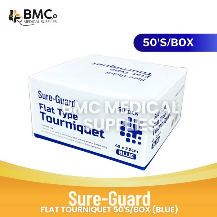Sureguard | Flat Rubber Tourniquet (Blue) | 50’s/Box
