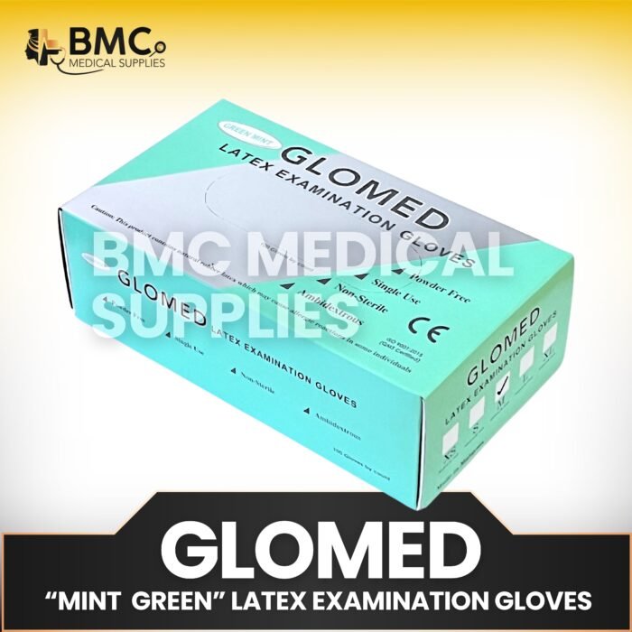 Glomed Latex Examination Gloves Mint Green (Sold Per Box)