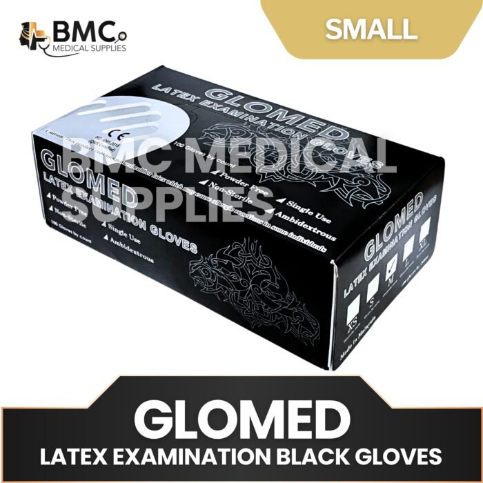 Glomed Latex Gloves Black Tattoo (Sold Per Box) 100pcs - Image 3
