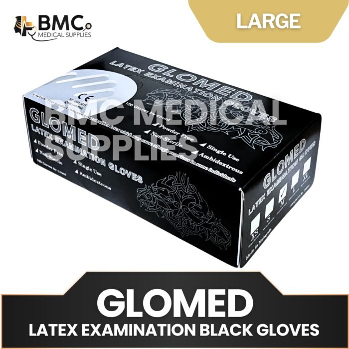 Glomed Latex Gloves Black Tattoo (Sold Per Box) 100pcs - Image 5